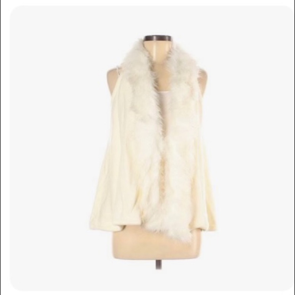 Off white fur lined say what? Brand Vest